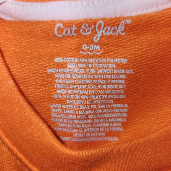 Cat & Jack Halloween Pumpkin Two Piece Outfit - Size 0-3m - NWT - Picture 3 of 4